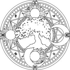 the sun and moon are depicted in this coloring page