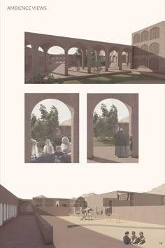 Resilience Center for the widows of Afghanistan Plan Rendering Architecture, Conservation Architecture, Villa Concept, Concept Board Architecture, Building Design Plan, Landscape Design Drawings