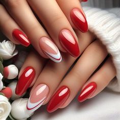 Orange Nail Art Ideas, Feather Nails, Red Manicure, Nude Nail Designs, Fancy Nails Designs, Simple Gel Nails, Work Nails, Nail Art Designs Videos, Oval Nails