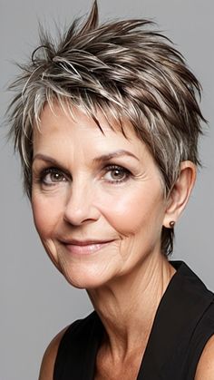 Feathered Textured Pixie Short Spiky Haircuts For Women Over 50, Spiky Pixie Haircut Spikes 2024, Short Haircuts For Women Over 60, Spiky Pixie Haircut Spikes, Spiky Pixie Haircut, Short Spiky Haircuts For Women, Spiky Haircuts For Women, Golden Blonde Hair Color, Super Short Pixie