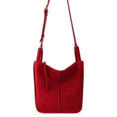 The Sak Los Feliz Crossbody  - |Suede - Scarlet Suede| Slouchy Style, The Sak, Daily Essentials, Leather Crossbody Bag, Scarlet, Leather Crossbody, Soft Leather, Crossbody Bag, Adjustable Straps