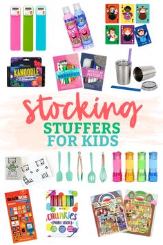 stocking stuff for kids with text overlay