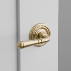 an image of a door handle on a white door