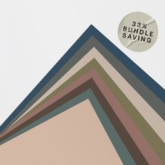 a pile of different colored papers with the price label 53 % bundle saving