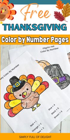 Thanksgiving Color By Number (Free Printable) Pilgrims Kindergarten, Thanksgiving Worksheets For Kids, Turkey Color By Number, Color By Number Thanksgiving, Thanksgiving Kids Activities, Thanksgiving Color By Number, Number Printables, Thanksgiving Activities Preschool, Turkey Pie