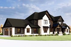 This New American house plan offers you 4,749 square feet of heated living space with 5 beds, 6 baths and a 915 square foot 3-car garage. Architectural Designs' primary focus is to make the process of finding and buying house plans more convenient for those interested in constructing new homes - single family and multi-family ones - as well as garages, pool houses and even sheds and backyard offices. Our website offers a vast collection of home designs, encompassing various architectural styles, sizes, and features, which can be customized to meet specific needs and preferences We curate and add to our design portfolio every day as we work with hundreds of residential building designers and architects to bring you the most diverse and best house plans available. We can modify any house pla Buying House, American House Plans, Backyard Office, American House, House Plans And More, Architectural Styles, Best House Plans, Architectural Designs, Media Room