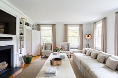 the living room is clean and ready for guests to use it as a focal point