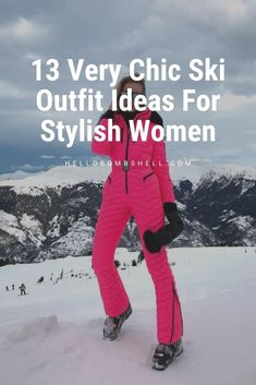 Ski fashion and ski outfit ideas for stylish women that want to look snow bunny cute to hit the slopes for winter 2019 - 2020. What will you wear to ski this year? Here are some ski outfit ideas for inspiration. Great for snowboarding, apres ski, Aspen, Vail, and beyond. Stay warm by adding chic layers in all black, all white, or a pop of neon color. Add a helmet, ski mask, and sun shades to match. Ski Looks For Women, Ski Hats For Women, Women’s Ski Outfit, Women Ski Outfit, Ski Outfit Ideas, Ski Gear Women, Ski Trends, Ski Fashion Womens, Womens Ski Outfits