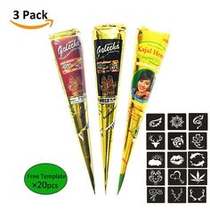 three different types of incense sticks are shown in the image, and one is gold