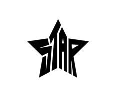 the star logo in black and white