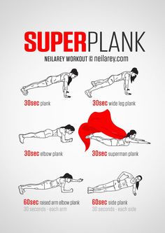 the super plank workout poster shows how to do it