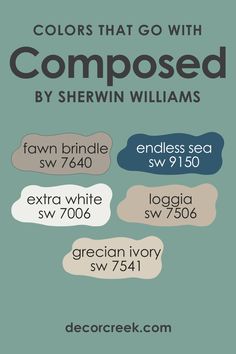 some type of text that is in different colors and sizes, with the words compoed by sherwin williams