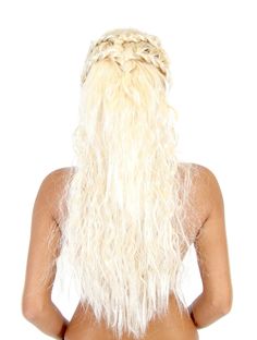 Medieval Queen Costume Wig Daenerys Targaryen Braid, Khaleesi Costume, Targaryen Costume, Daenerys Targaryen Costume, Game Of Thrones Khaleesi, Long Blonde Wig, Elsa Cosplay, Ethnic Hairstyles, Peinados Recogidos