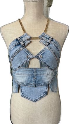 Y2k Style Denim Top, Y2k Denim Blue Denim Top, Y2k Style Denim Crop Top For Summer, Spring Dark Wash Denim Corset, Spring Denim Corset In Dark Wash, Y2k Fitted Denim Crop Top, Y2k Denim Fitted Crop Top, Fitted Denim Y2k Crop Top, Fitted Denim Crop Top Y2k Style