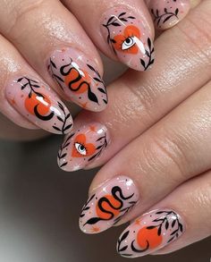 Halloween Nail Ideas, Witch Nails, Witchy Nails, Nagellack Trends, Nails Polish, Nail Swag, Black Nail, Halloween Nail