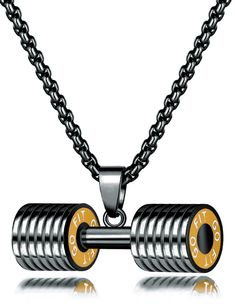 PRICES MAY VARY. Material: 316L Stainless Steel, Vintage Handmade, Well Polished Finish Perfect for weight lifters and fitness enthusiasts jewelry provides a conversation piece that makes it easy to open up about your faith and share it with others, making it more than just gym jewelry. Let this necklace give you strength and peace during trying times, get over a diffiulty. Use a polishing cloth to remove smudges and dirt. Comfortable and Good Price. Perfect Gift for Your Friends,and Familry 

W Gym Jewelry, Gym Dumbbell, Weight Lifters, Gym Dumbbells, Power Lifting, Jewelry Mens, Steel Jewelry, Stainless Steel Jewelry, Chain Pendants