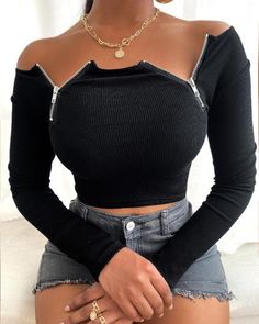 Tops Online Shopping, Ootd Summer, Top Shirt Women, Early Spring Outfits, Cute Swag Outfits, Petite Outfits, Knitted Tshirt, Spring Outfits Casual