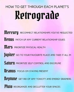 a poster with the words how to get through each planet's retrorage