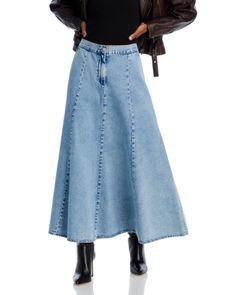 Blanknyc Denim Maxi Skirt Light Wash Skirt With Pockets For Fall, Medium Wash Long Skirt For Fall, Fall Medium Wash Long Skirt, Fall Long Skirt In Medium Wash, Denim Flared Skirt For Fall, Fall Denim Flared Skirt, Denim Relaxed Fit Skirt For Fall, Relaxed Fit Denim Skirt For Fall, Relaxed Denim Skirt For Fall