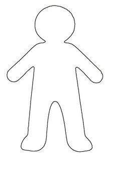 the outline of a person's body in black and white