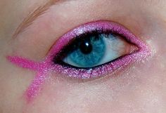 Pink ribbon eyes :) Fun idea for my 39 mile walk in June Dig Pink, Relay For Life, Pink Out, Makati, Eye Make, An Eye, Pink Ribbon, Maquillaje De Ojos, Cheerleading