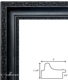 a black frame is shown with measurements