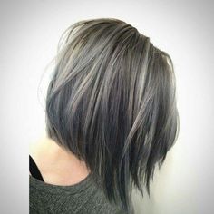 I went grey in my 20s and I'm  trying to figure out how to go grey gracefully in the coming years! Blond Cenușiu, Ash Brown Hair, Brunette Balayage, Brunette Hair With Highlights, Haircut And Color, Penteado Cabelo Curto, Grey Hair Color