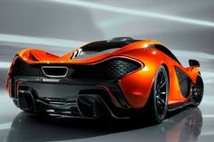 an orange sports car is shown in this image