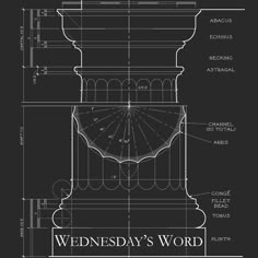 an architectural drawing with the words wednesday's word