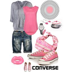 Hot Pink Converse Outfit, Pink Converse Outfit, Converse Outfit Summer, Hot Pink Converse, Pink Chucks, Converse Outfit, Converse Pink