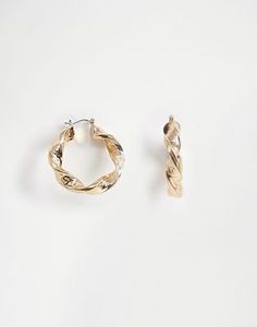 Shop ASOS DESIGN hoop earrings in chunky twist design in gold at ASOS. Discover fashion online. Gold Ear Jacket, Mom Earrings, Opal Studs, Tiny Stud Earrings, Affordable Jewelry, Jewelry For Her