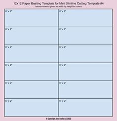 the printable table for cutting paper with numbers and times to be printed on it