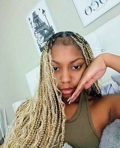 Mikaria Janae Braids, Colored Box Braids, Cute Box Braids, Colored Braids, Blonde Braids, Hair Braid Videos