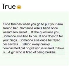 a text message that says, true if she finishes when you go to put your arm around her someone else's hand once