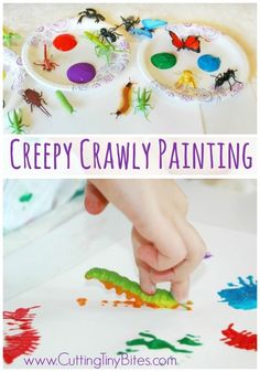 the process to make creepy crawly paintings for kids is fun and easy with paper plates