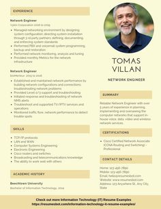 a professional resume template with an image of a man