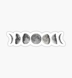 the phases of the moon sticker is shown in black and white, on a white background