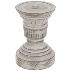 an old silver vase is shown on a white background