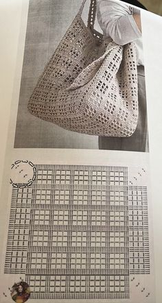 an old crocheted purse is shown in the book, with instructions to make it