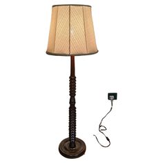 a lamp with a cord plugged into it