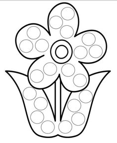 a flower with dots on it coloring page