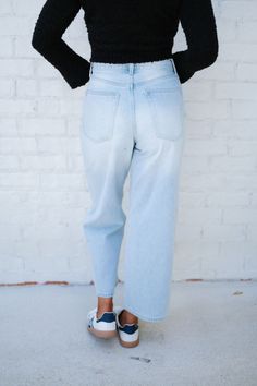 Ice denim pants Adjustable high waistline Button fly closure Cropped bottom Relaxed fit 92% Cotton, 8% Polyester Model is 5'4" with a 25" waist and 38" hips wearing a size small. Size recs: S 2-4 M 6 L 8-10 25" inseam Dark Wash Mom Fit Jeans For Spring, Spring Dark Wash Mom Fit Jeans, Light Wash Cropped Leg Bottoms With Button Closure, Dark Wash Bottoms For Everyday Fall Wear, High Rise Cargo Jeans For Everyday Spring Wear, Cropped Leg Light Wash Bottoms With Button Closure, Spring High Rise Mom Jeans, Medium Wash Cargo Jeans For Everyday In Spring, High Rise Medium Wash Denim Flare Jeans