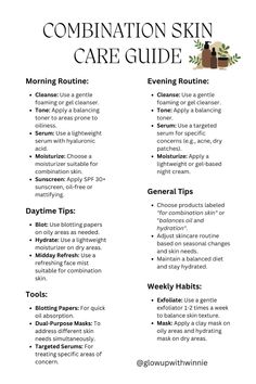 Discover the ultimate skincare guide tailored for combination skin. Learn the best tips and tricks to manage both oily and dry areas effectively. Perfect for college girls looking for a balanced and comprehensive skincare routine.  Follow this guide to achieve flawless, balanced skin! Share your skincare journey and results with us!  Hashtags #combinationskin #skincareguide #beautytips #skincareroutine #clearskin #glowingskin #oilyskin #dryskin #collegebeauty #easybeautytips #skincarehacks #overnightremedies #dailyskincare #skincaretips #balancedskin #flawlessskin #beautyroutine #selfcare #skincareproducts #glowup #naturalbeauty #skincareessentials #healthyskin #beautysecrets #quickskincaretips #effortlessbeauty #diybeauty #skincaregoals #selfcareroutine #radiantskin Dry Combination Skin Skincare Routine, Combo Skin Skincare, Oily Combination Skin Care Routine, Ingredients To Avoid In Skincare, Oily Dry Combination Skin, Best Skincare Routine For Combo Skin, Makeup For Combination Skin Tips, Skin Cycling Routine For Combination Skin, Best Products For Combination Skin