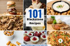 the top ten black stone recipes are featured in this collage with images of food and desserts