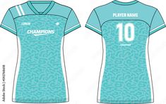 a women's soccer jersey with the number 10 on it and an image of a player name