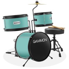 the aqua drum set is ready to be played by any drummer in the game, and it