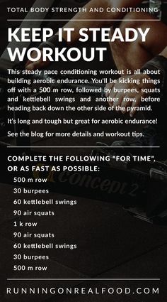 a poster with the words keep it steady workout on it's front and back