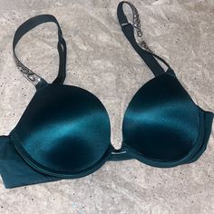 I Got It And It Did Not Fit Has Not Been Worn Green Stretch Push-up Bra, Green Lace Party Bra, Maid Lingerie, Green Bra, Victoria's Secret Green Lace Trim Bra, Victoria's Secret Push-up Bra For Evening, Victoria's Secret Blue Push-up Bra, White Lace Bra, Pink Lace Bra