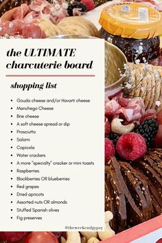 the ultimate charcuterie board shopping list