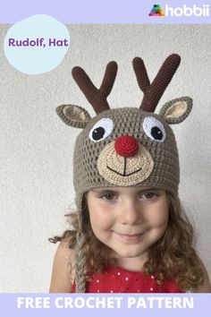 Get started on this DIY project on Rudolf - Hat Crochet Pattern. SIZE 2-4 years (4-6 years) 6-9 years MEASUREMENTS Circumference: 19,3 (20) 21,25” / 49 (51) 54 cm Length (from neck to forehead): 13,4 (14) 15 / 34 (36) 38 cm PATTERN INFORMATION Rudolf is the reindeer that guides Santa Claus and all other reindeer around the world. Remarkable among all thanks to his pretty red nose. This cute beanie will amuse your child for the whole Christmas period and maybe more. Bring the Christmas spirit eve Boy Crochet Patterns, Fall Sewing, Cute Beanies, Crochet For Boys, Card Patterns, Free Quilting, Crochet Hat Pattern, Christmas Hat, Crochet Hat